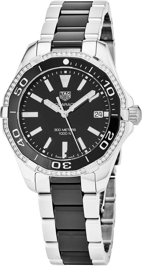 Tag Heuer Aquaracer Quartzo 35 mm Diamante Preto Cer mica