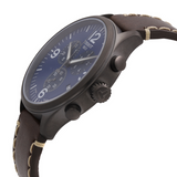 Tissot Chrono XL Blue Dial Brown Leather Strap Watch For Men - T116.617.36.047.00