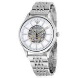 Emporio Armani Meccanico Silver Skeleton Dial Stainless Steel Watch For Men - AR1945