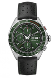 Tag Heuer Formula 1 Calibre 16 Automatic Chronograph Green Dial Black Leather Strap Watch for Men - CAZ2016.FC6473
