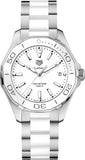 Tag Heuer Aquaracer Quartz White Dial Two Tone Steel Strap Watch Women - WAY131B.BA0914