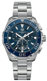 Tag Heuer Aquaracer Blue Dial SIlver Steel Strap Watch for Men - CAY111B.BA0927