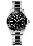 Tag Heuer Aquaracer Quartz 35mm Black Dial Two Tone Steel Strap Watch for Men - WAY131A.BA0913