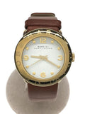 Marc Jacobs Amy White Dial Brown Leather Strap Watch for Women - MBM8574