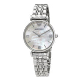 Emporio Armani T Bar Mother of Pearl Dial Steel Strap Watch For Women - AR1682