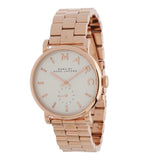 Marc Jacobs Baker White Dial Rose Gold Stainless Steel Strap Watch for Women - MBM3244