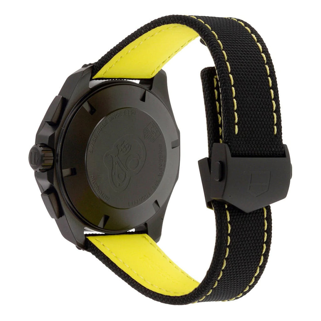 Tag Heuer Aquaracer Chronograph 43mm Black PVD Dial Black Nylon Strap Watch for Men - CAY218A.FC6361