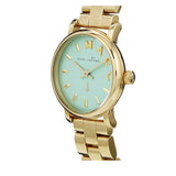 Marc Jacobs Baker Mint Green Dial Gold Stainless Steel Strap Watch for Women - MBM3284