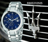 Maserati Traguardo Blue Dial Silver Steel Strap Watch For Men - R8853112505