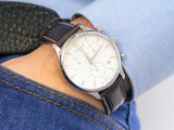 Tissot T Classic Tradition Chronograph White Dial Brown Leather Strap Watch For Men - T063.617.16.037.00