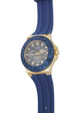 Guess Force Blue & Rose Gold Dial Blue Silicone Strap Watch For Men - W0674G2