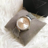 Guess Chiffon Silver Dial Silver Mesh Bracelet Watch For Women - W1083L1