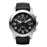 Marc Jacobs Larry Black Dial Black Leather Strap Watch for Men - MBM5033