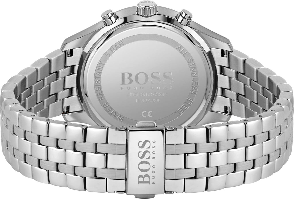 Hugo Boss Associate Blue Dial Silver Steel Strap Watch for Men - 1513839