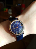 Marc Jacobs Roxy Navy Blue Dial Navy Blue Leather Strap Watch for Women - MJ1539