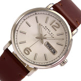 Marc Jacobs Fergus White Dial Brown Leather Strap Watch for Men - MBM5080