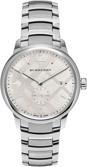 Burberry The Classic Silver Dial Silver Stainless Steel Strap Watch for Men - BU10004