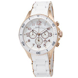 Marc Jacobs Rock Chronograph White Dial White Stainless Steel Strap Watch for Women - MBM2547