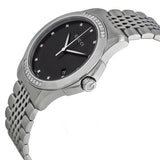 Gucci G Timeless Diamonds Black Dial Silver Steel Strap Watch For Women - YA126408
