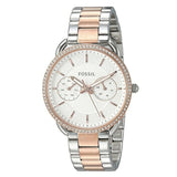 Fossil Tailor White Dial Two Tone Stainless Steel Strap Watch for Women - ES4396