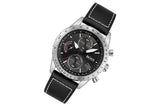 Hugo Boss Aero Chronograph Black Dial Black Leather Strap Watch for Men - 1513770