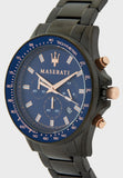 Maserati SFIDA Chronograph Blue Dial Grey Steel Strap Watch For Men - R8873640001