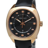 Gucci GG2570 Quartz Black Dial Black Leather Strap Watch For Women - YA142407