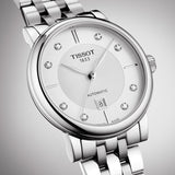Tissot T Classic Carson Premium White Diamonds Dial Silver Steel Strap Watch for Women - T1222071103600