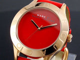 Marc Jacobs Blade Red Dial Red Leather Strap Watch for Women - MBM1204