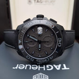 Tag Heuer Aquaracer Automatic Chronograph Special Edition Grey Titanium Dial Black Leather Strap Watch for Men - CAY218B.FC6370