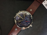 Diesel Mr Daddy Blue Dial Brown Leather Strap Watch For Men - DZ7314