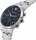 Emporio Armani Renato Chronograph Blue Dial Silver Steel Strap Watch For Men - AR2486