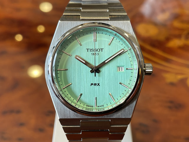Tissot PRX Quartz Light Green Dial Stainless Steel Strap Watch for Men
