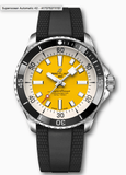 Breitling Superocean Automatic 42mm Yellow Dial Black Rubber Strap Watch for Men - A17375211/1S1