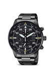 Citizen Sports Eco Drive Black Dial Black Steel Strap Watch For Men - CA0695-84E