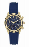 Guess Catalina Blue Gold Tone Blue Silicone Strap Watch For Women - W0562L2