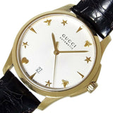Gucci G Timeless Silver Dial Brown Leather Strap Watch for Men - YA126470