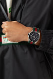 Gucci Dive Black Dial Red & Green Nylon Strap Watch For Men - YA136209