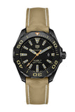 Tag Heuer Aquaracer 300 Calibre 5 43mm Automatic Black Dial Brown Fabric Strap Watch for Men - WAY208C.FC6383