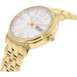 Marc Jacobs Fergus White Dial Gold Stainless Steel Strap Watch for Women - MBM8647