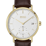 Hugo Boss Corporal White Dial Brown Leather Strap Watch for Men - 1513640