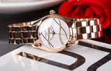 Tissot T Wave T Lady Mother of Pearl Dial Rose Gold Steel Strap Watch For Women - T112.210.33.111.00
