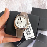 Marc Jacobs Mandy White Dial Light Brown Leather Strap Watch for Women - MJ1563