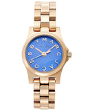 Marc Jacobs Henry Dinky Blue Dial Rose Gold Stainless Steel Strap Watch for Women - MBM3204