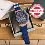 Guess Legacy Blue Dial Blue Silicone Strap Watch For Men - W1049G2