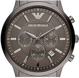 Emporio Armani Classic Chronograph Grey Dial Grey Steel Strap Watch For Men - AR2454