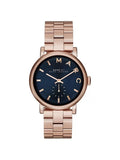 Marc Jacobs Baker Blue Dial Rose Gold Stainless Steel Strap Watch for Women - MBM3330