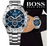 Hugo Boss Ikon Blue Dial Silver Steel Strap Watch for Men - 1512963