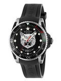 Gucci Dive Feline Black Dial Black Rubber Strap Watch For Men - YA136323