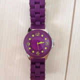 Marc Jacobs Pelly Purple Dial Purple Silicone Strap Watch for Women - MBM2505